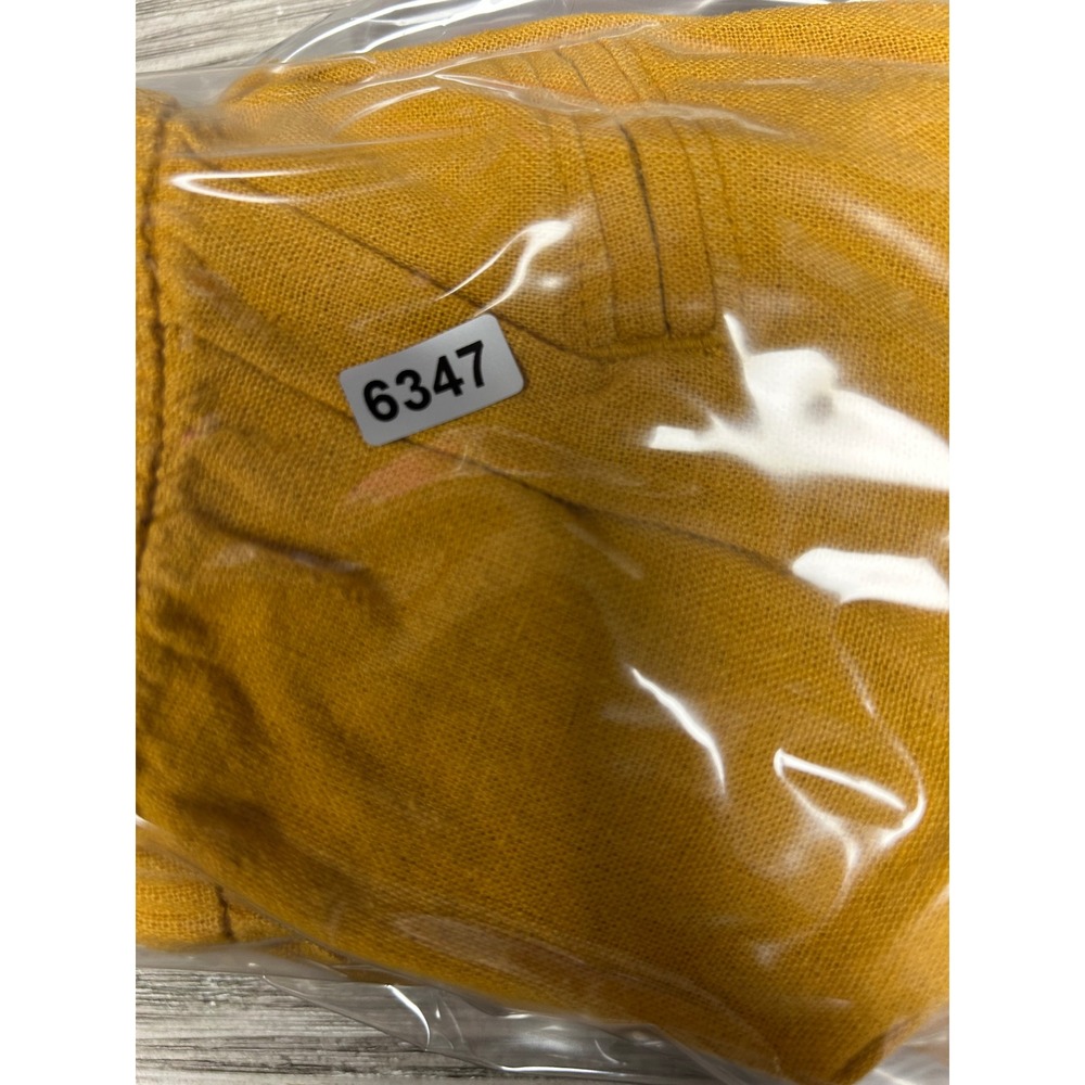 Summer Boho Old Navy Womens Medium Mustard Yellow Linen Blend Drawstring Shorts - Picture 9 of 9